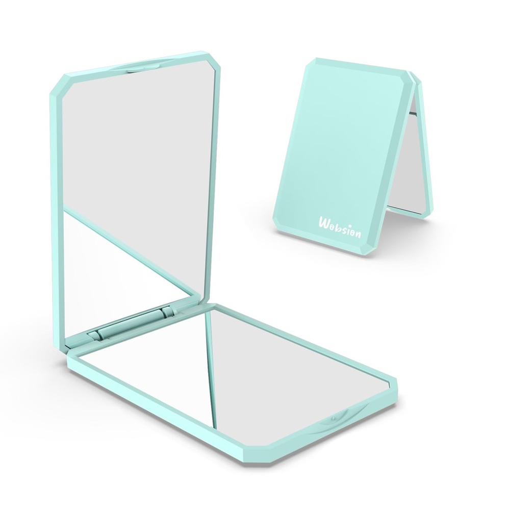 Small Compact Mirror, 1x/2x Travel Magnifying Mirror, Handheld Portable Folding